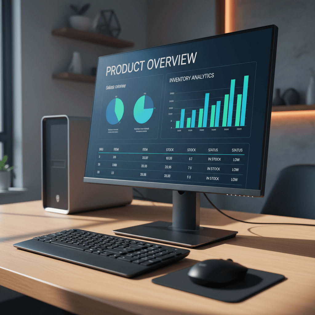 Digital goods inventory dashboard on computer screen