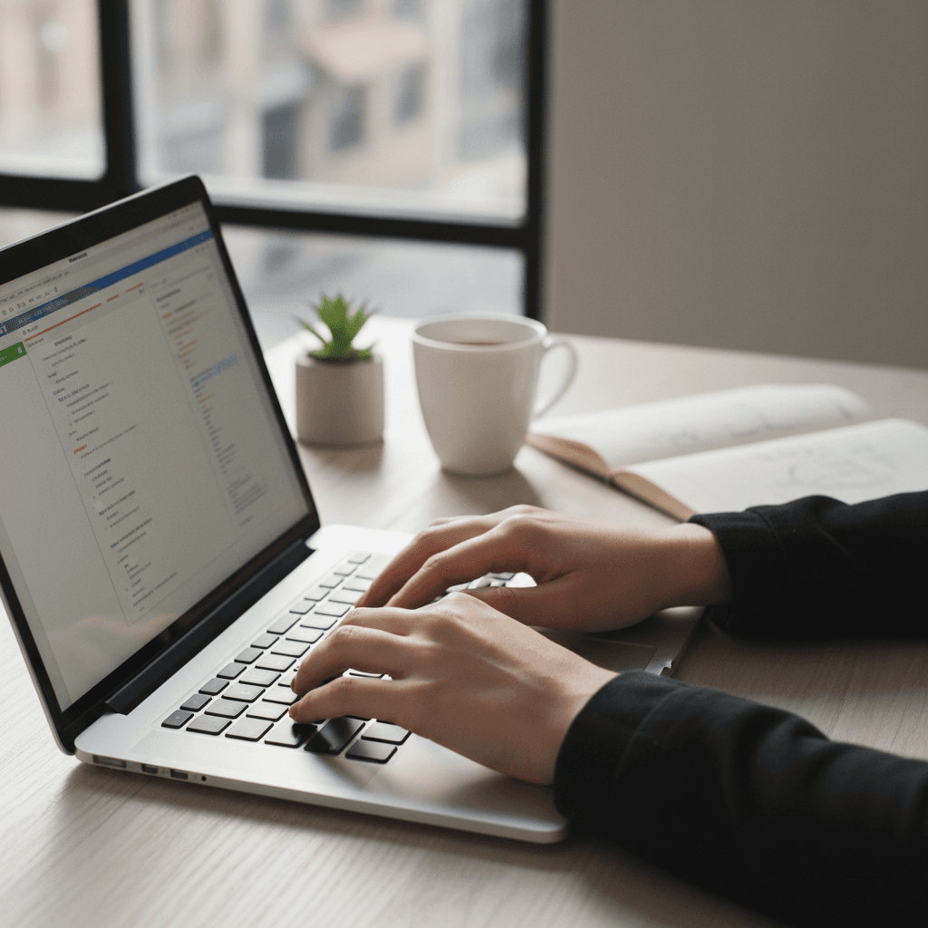 Professional at desk ready to communicate