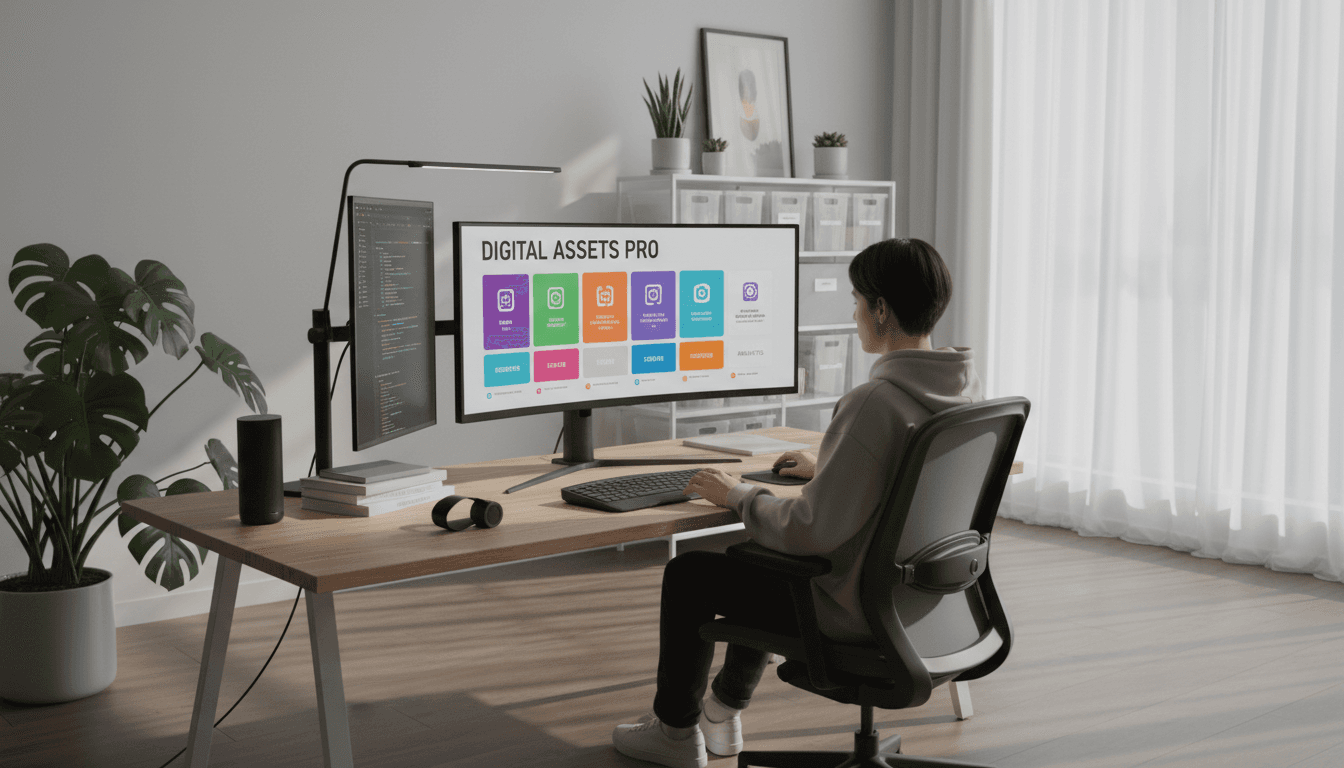 Digital product catalog interface on computer screen